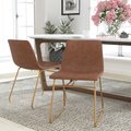 Flash Furniture 2 Pk 18 Inch Light Brown LeatherSoft Dining Chairs ET-ER18345-18-LB-GG
